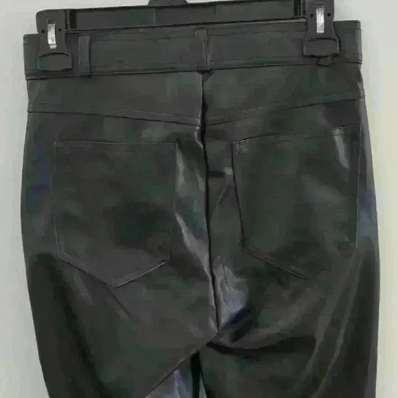 ZARA | Women's Black Faux Leather High Waisted Fleece Lined  Pants - Picture 6 of 6